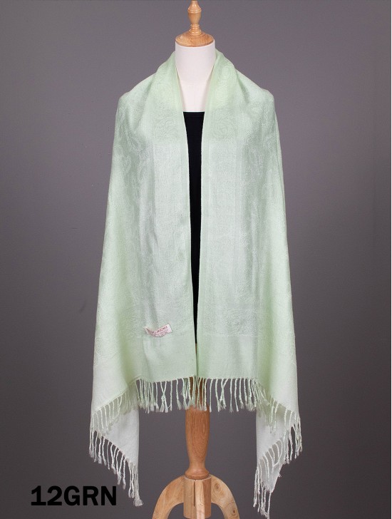 Solid Silk Blend Shawl Scarf 